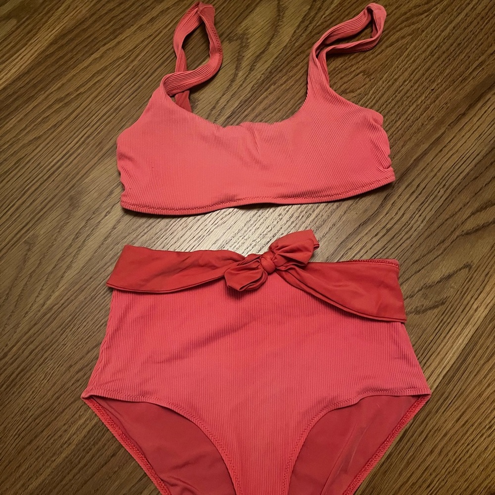 Coral Two-Piece Swimsuit